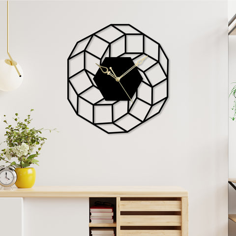 Abstract Flower Design Metal Wall Clock