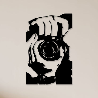 Camera Man Metal Wall Art