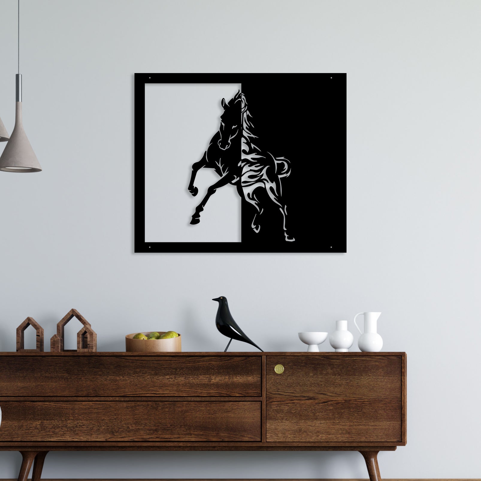 Running Horse Metal Wall Art