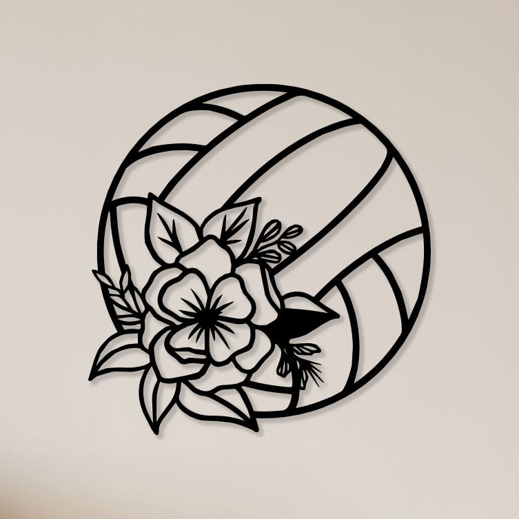 Flower On Ball Metal Wall Art