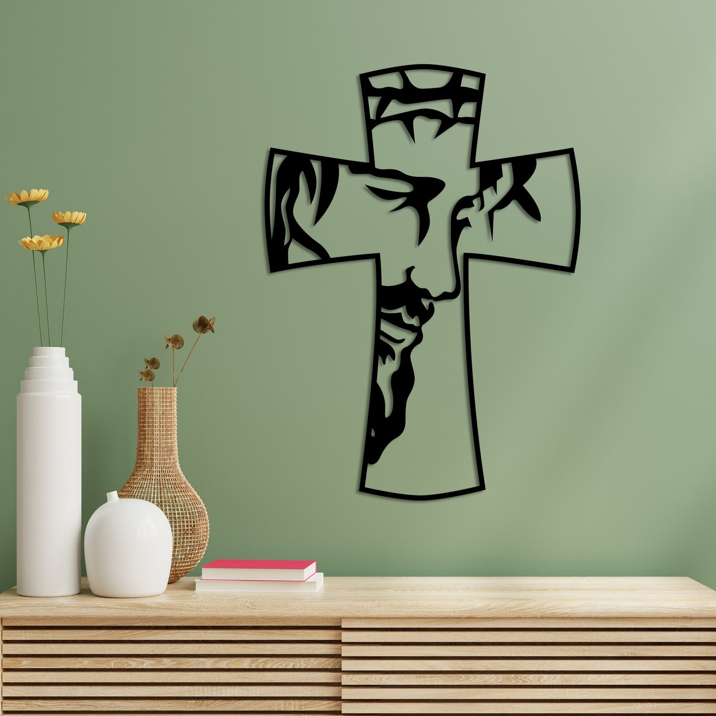 Jesus on Cross Symbol Metal Wall Art