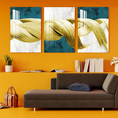 Golden Knot Acrylic Wall Art (Set of 3)