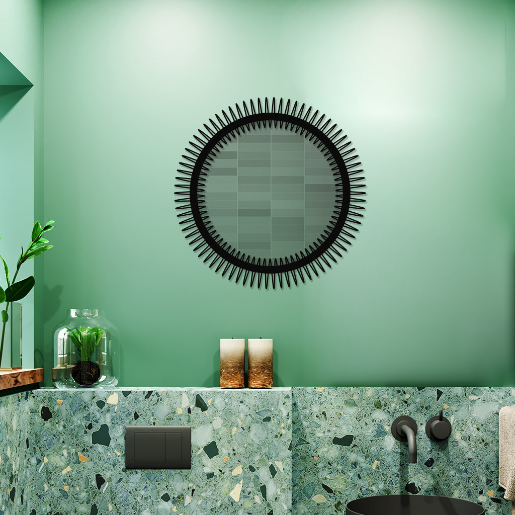 Contemporary Round Metal Wall Mirror