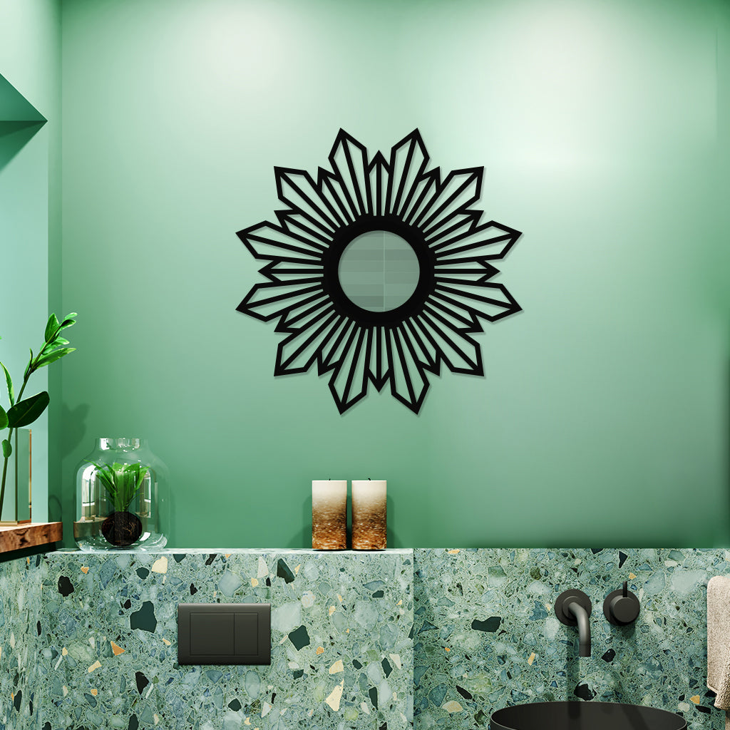 Flower Shaped Metal Wall Mirror