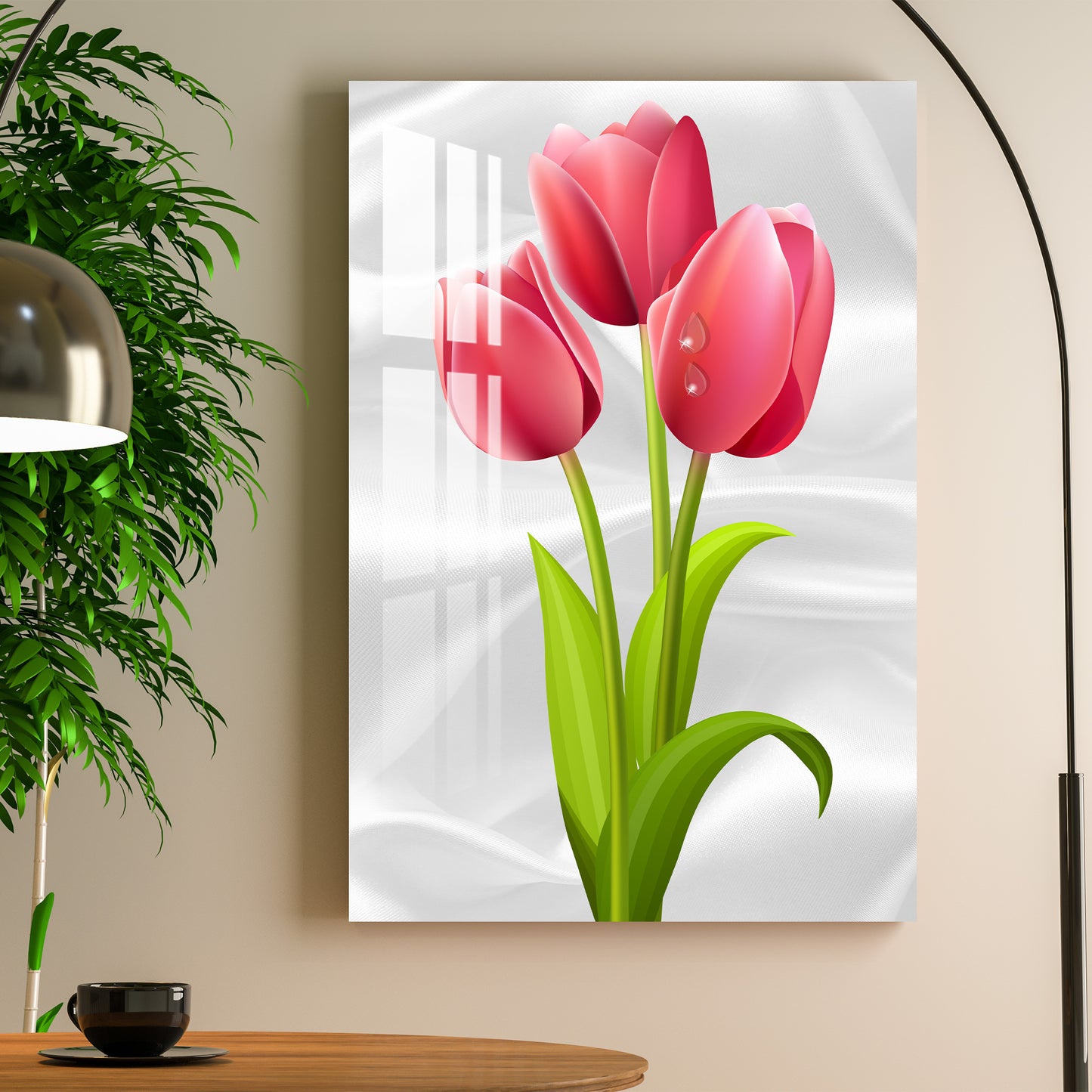 Red Tulips Acrylic Wall Art