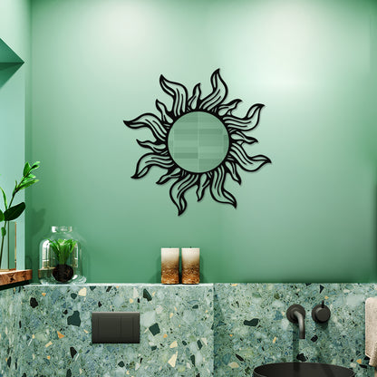 Sun Shaped Designer Metal Wall Mirror