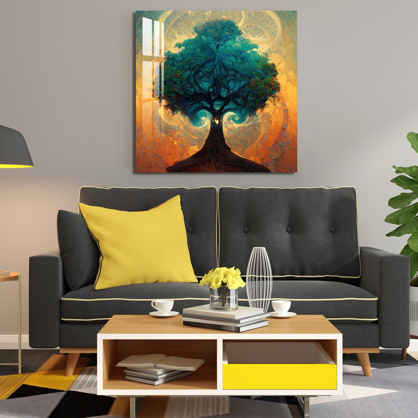 Tree and Sunset Acrylic Wall Art