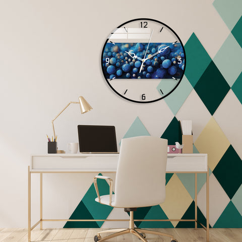 Blue Marbles Printed Acrylic Wall Clock