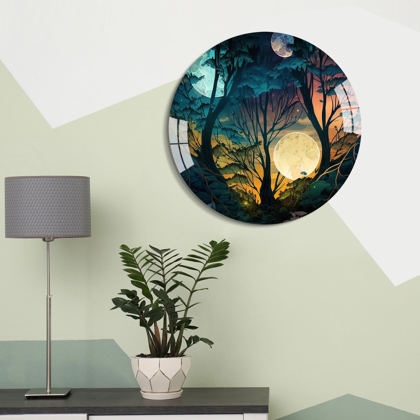 Tropical Glow Round Acrylic Wall Art