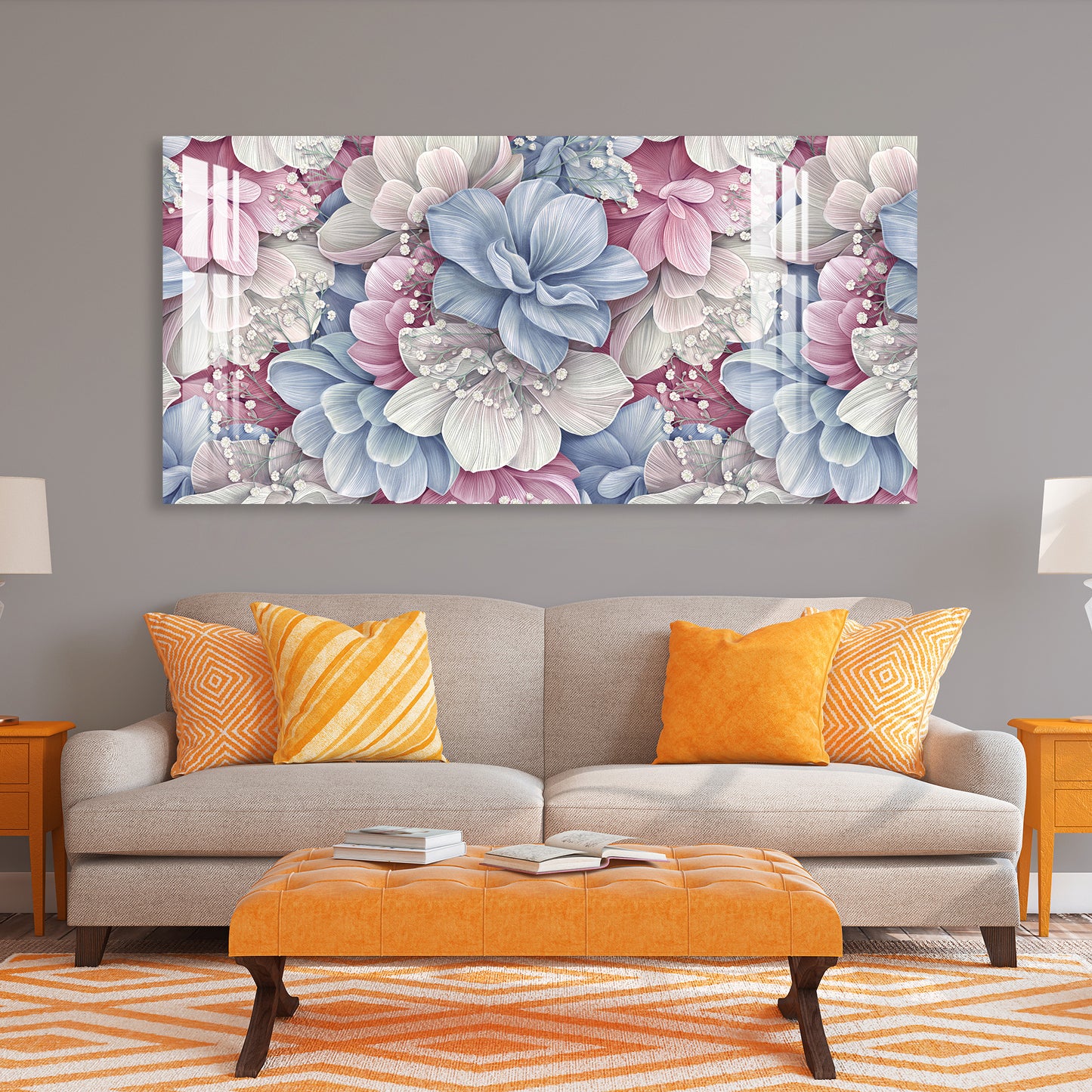 Velvet Flowers Acrylic Wall Art