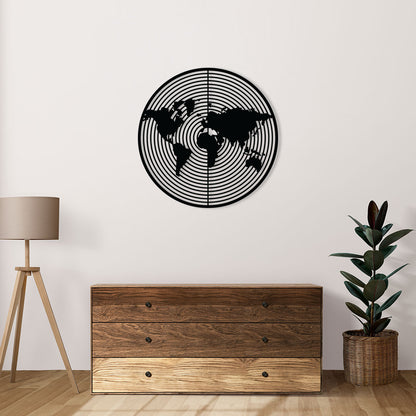 World Map Metal Wall Art