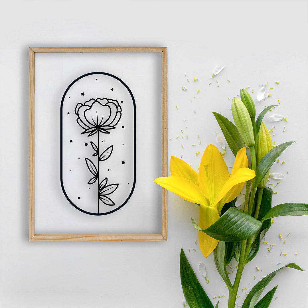 Attractive Single Flower Acrylic Frame