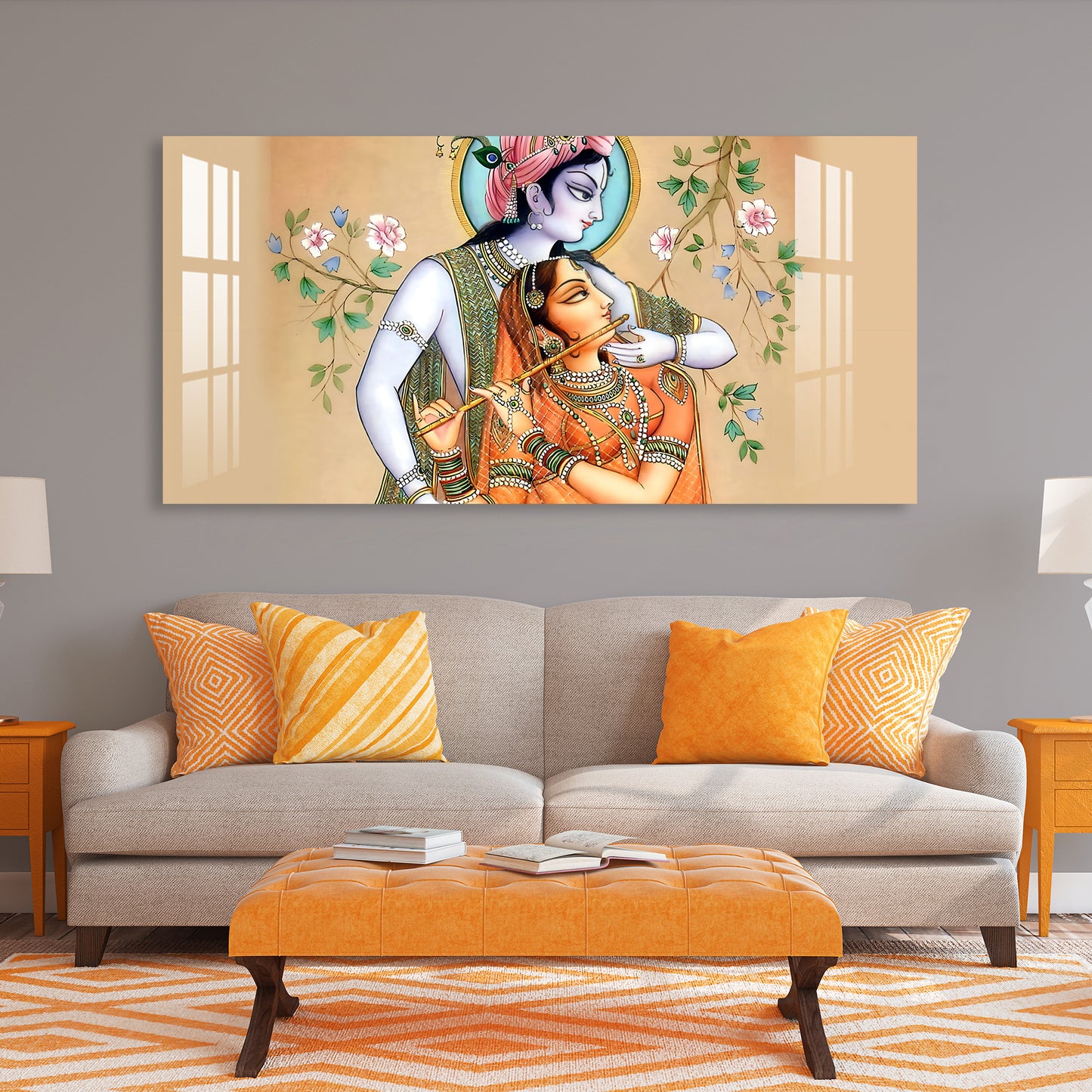 Religious Shree radha with Flute Acrylic Wall Art