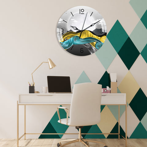 Abstract Design Printed Acrylic Wall Clock