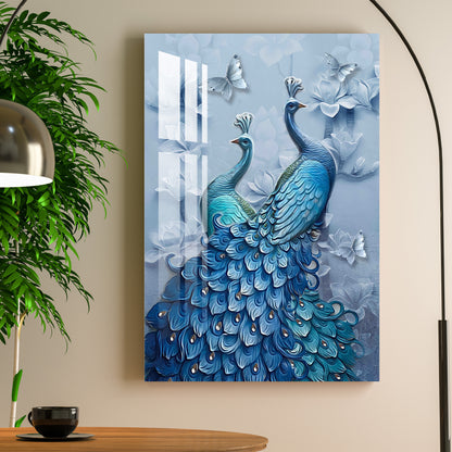 Loving Peacock Pair Acrylic Wall Art