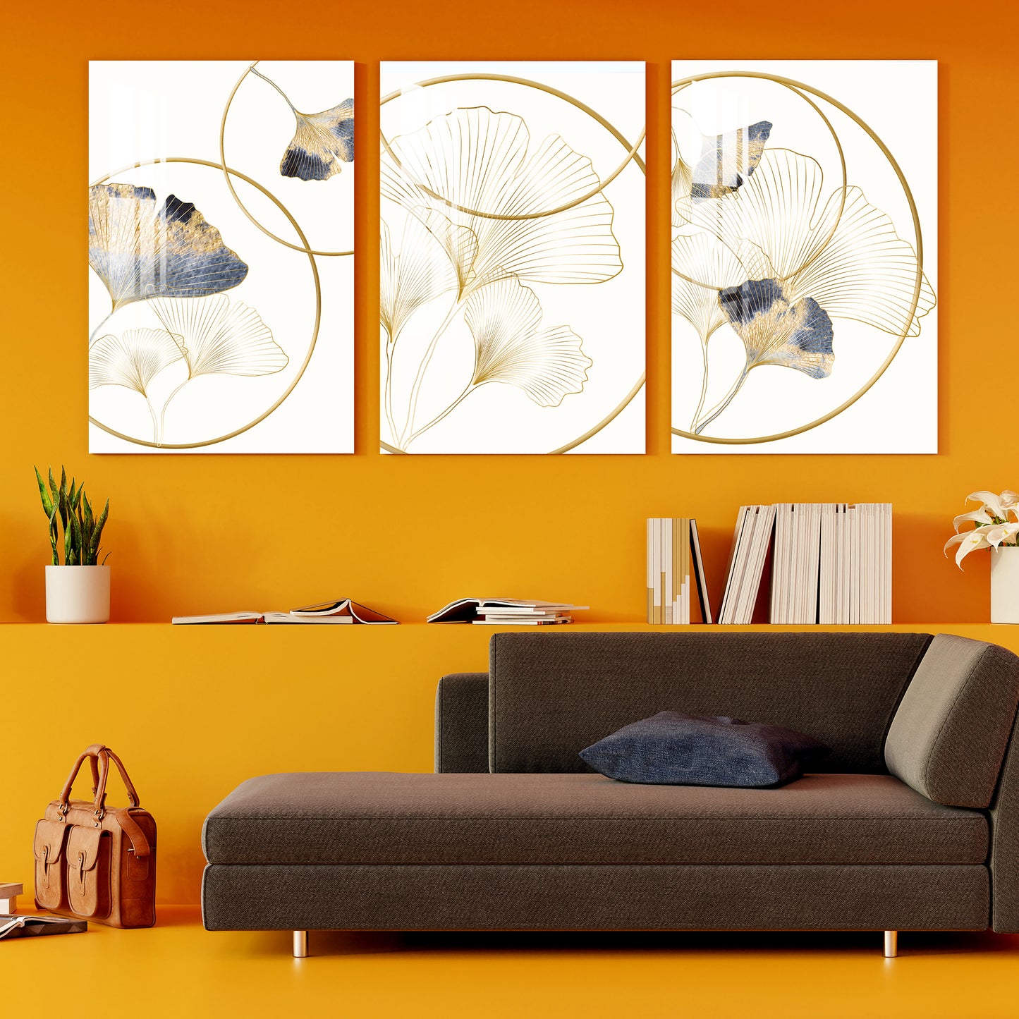 Gingko Biloba Acrylic Wall Art (Set of 3)