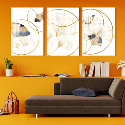 Gingko Biloba Acrylic Wall Art (Set of 3)