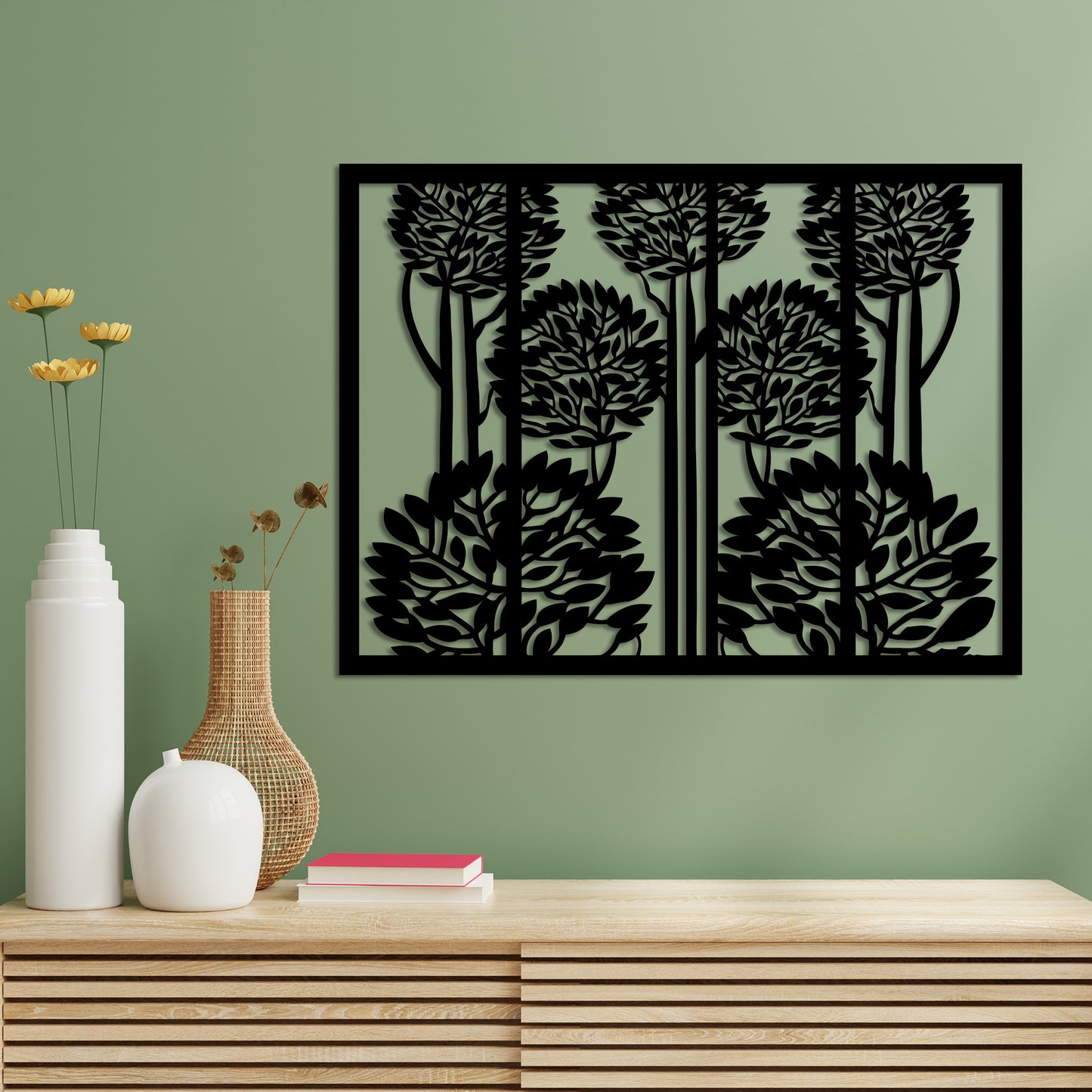 Dense Trees Metal Wall Art