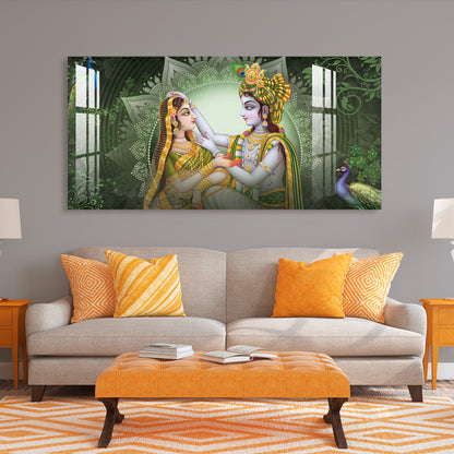 Sitting Radha Krishna Acrylic Wall Art