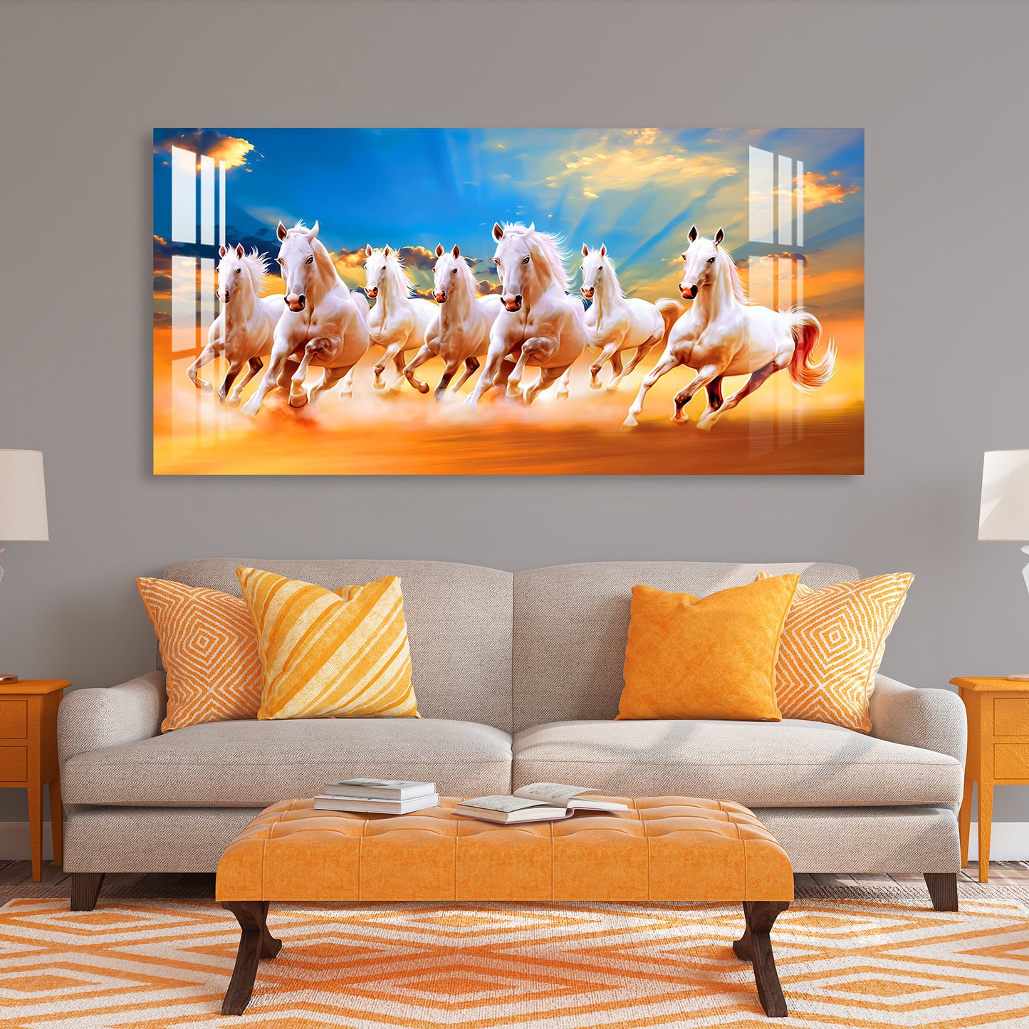 Horses in Desert Acrylic Wall Art