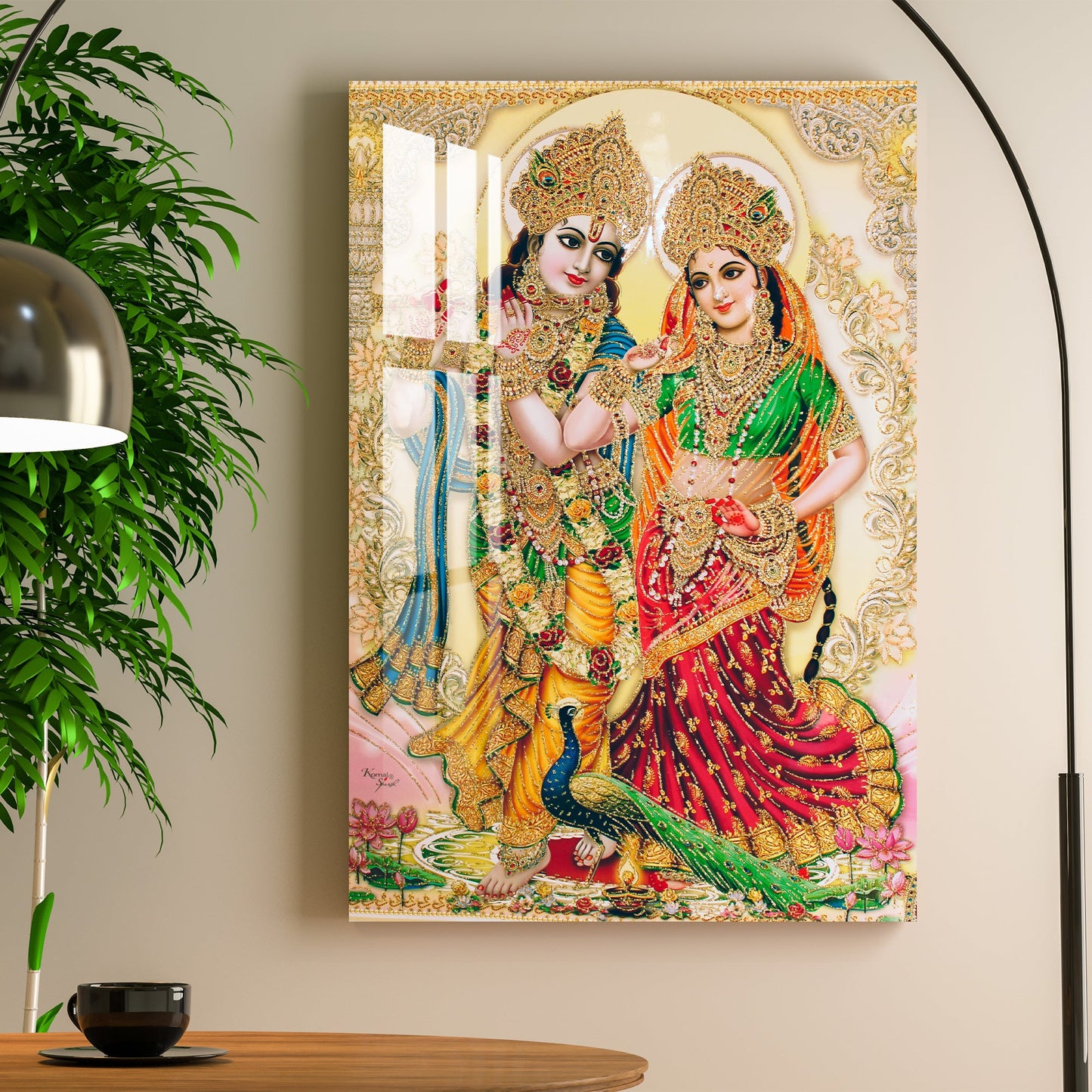 Lord Krishna - Radha Acrylic Wall Art - 29.5X20 inches / 3MM