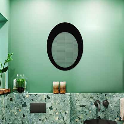 Oval Shaped Metal Wall Mirror