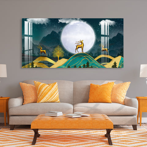 Cloudy Forest Night Acrylic Wall Art