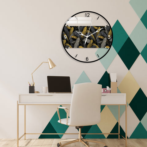 Banana Leaves Printed Acrylic Wall Clock