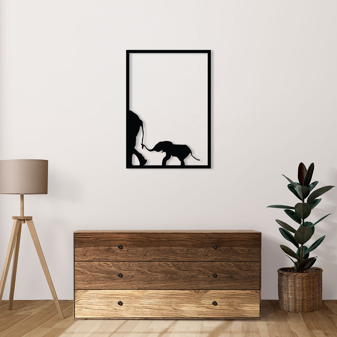 Elephant Family Metal Wall Art