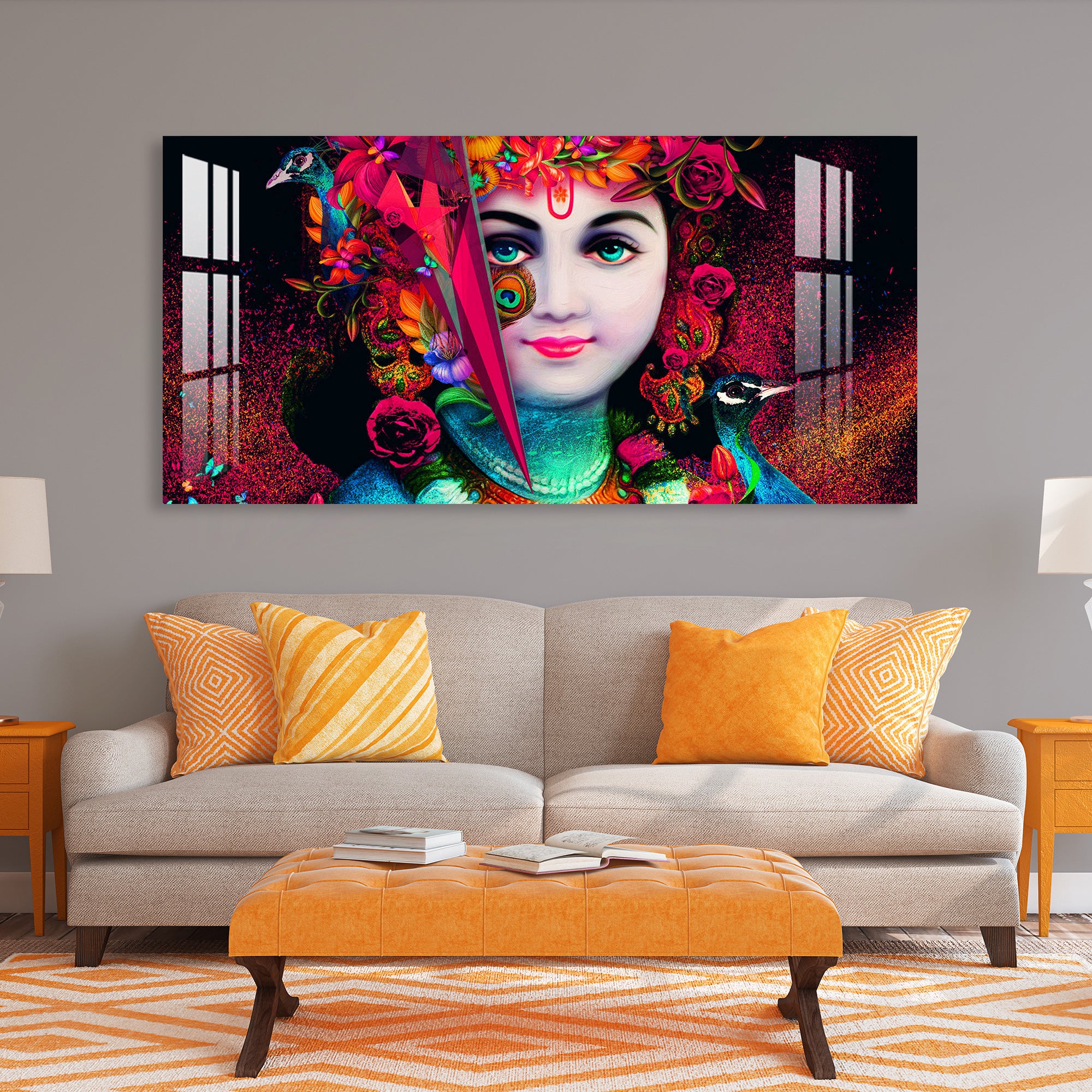 Rosy Krishna Acrylic Wall Art