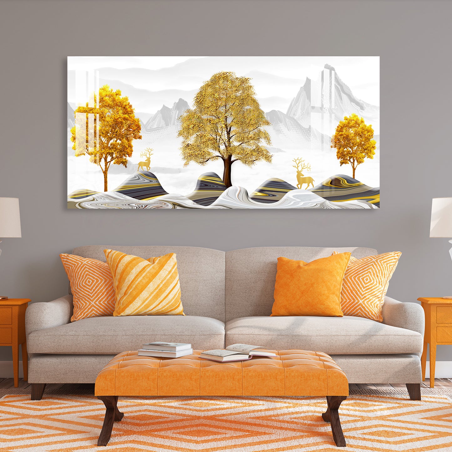 Golden Amaze Acrylic Wall Art