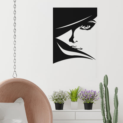 Beautiful Women Face Metal Wall Art