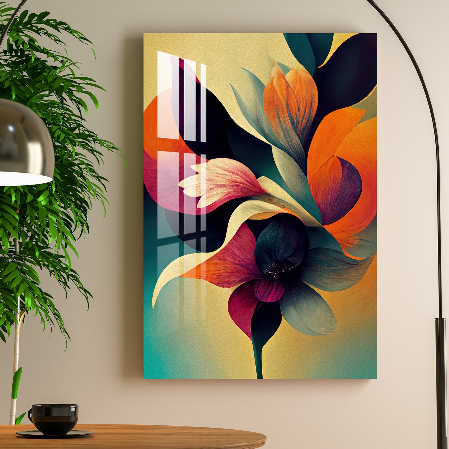 Colorful Glowing Flower Acrylic Wall Art