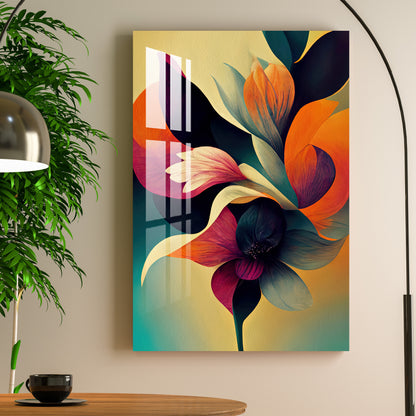 Colorful Glowing Flower Acrylic Wall Art