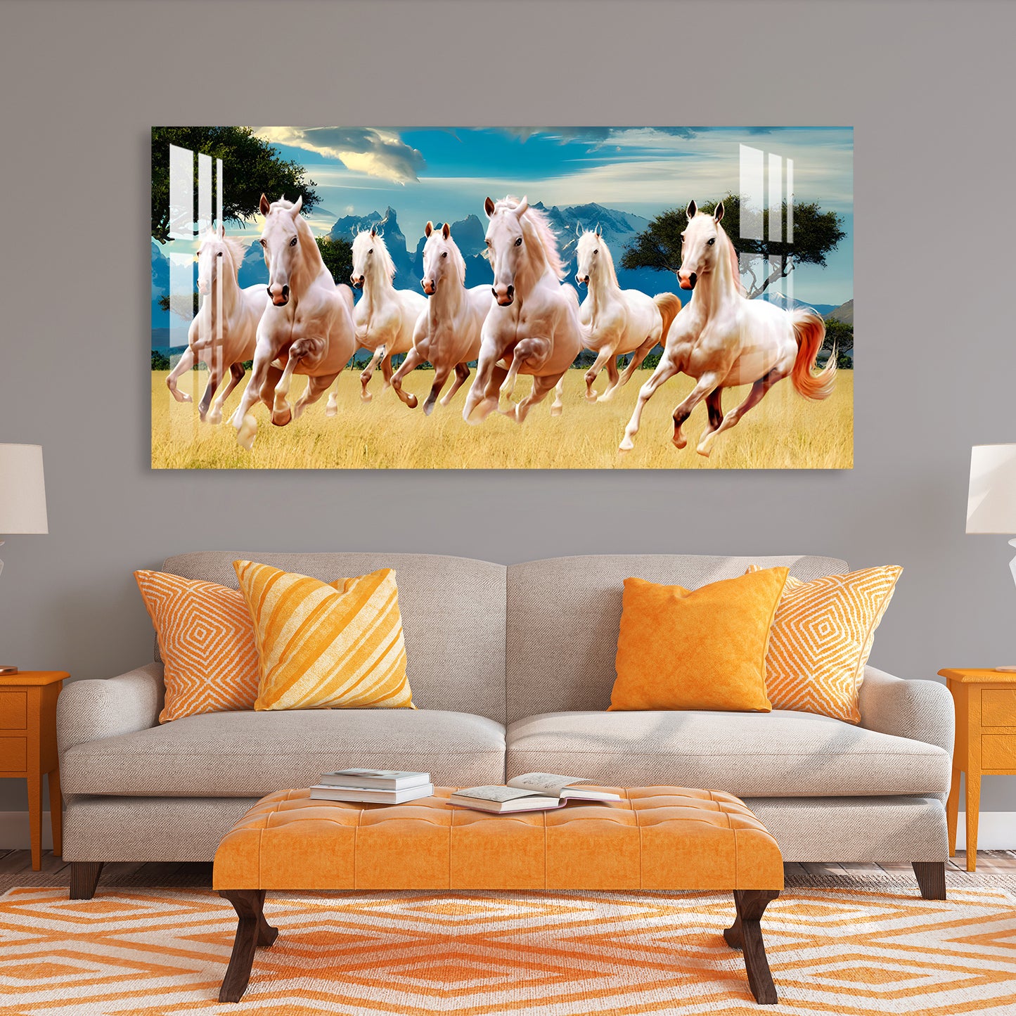 Horses in The Field Acrylic Wall Art