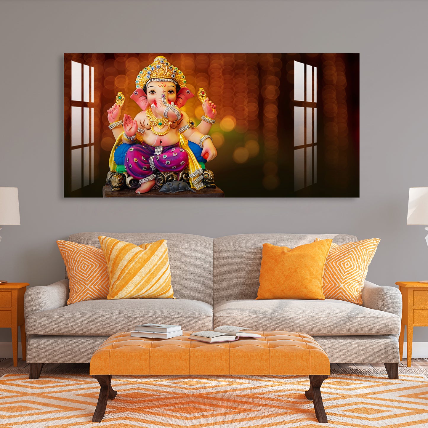 Lord Ganesh with Mushak Acrylic Wall Art