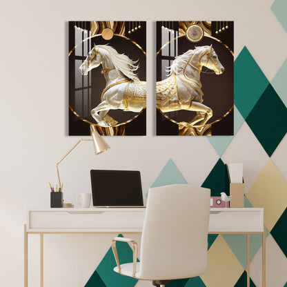 Horses of Fortune Acrylic Wall Art (Set Of 2)