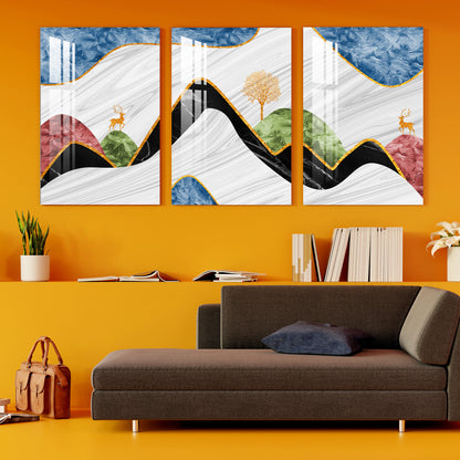 Chinese Landscape Acrylic Wall Art (Set of 3)