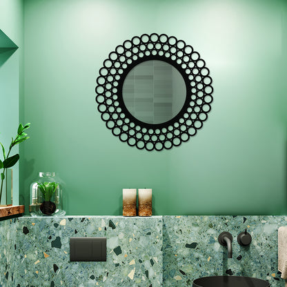 Pebble Style Round Metal Wall Mirror