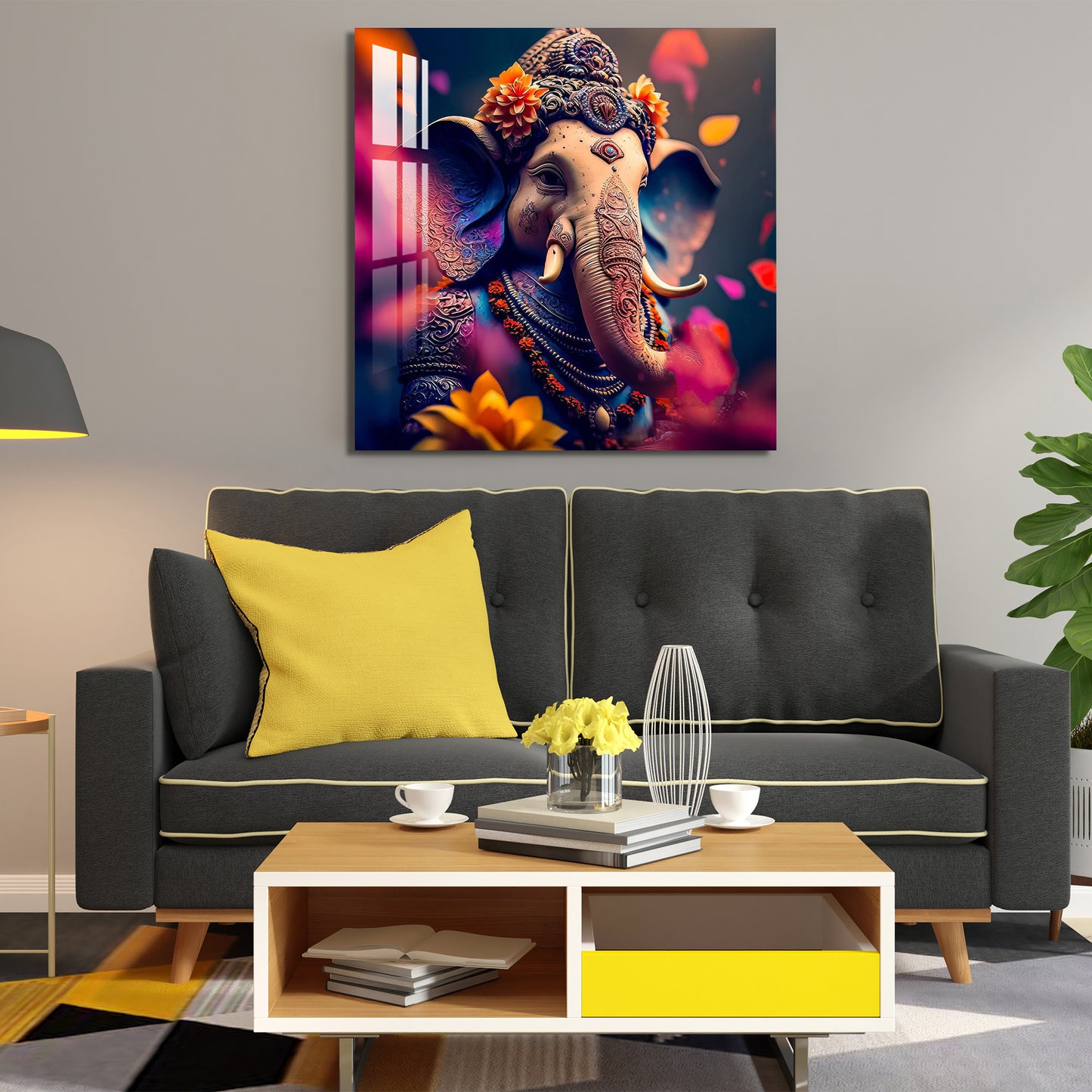 Lively Ganesha Acrylic Wall Art