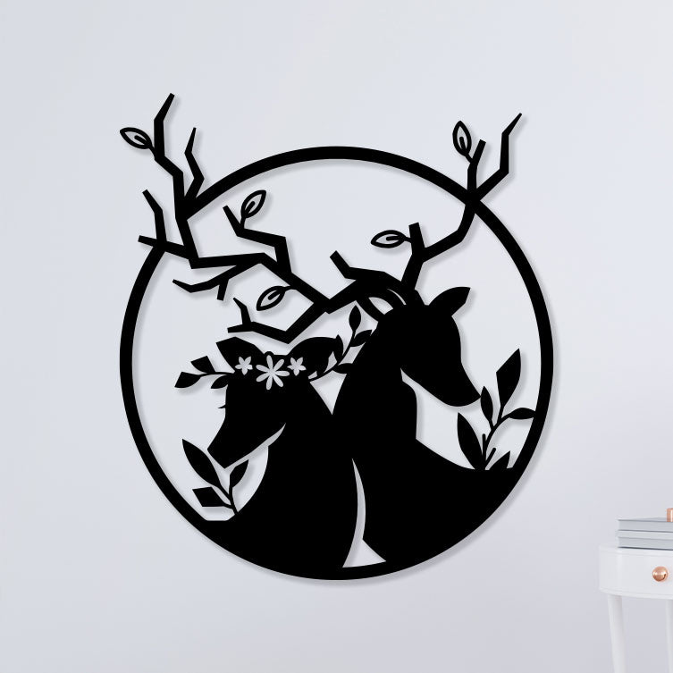 Deer Family Metal Wall Art