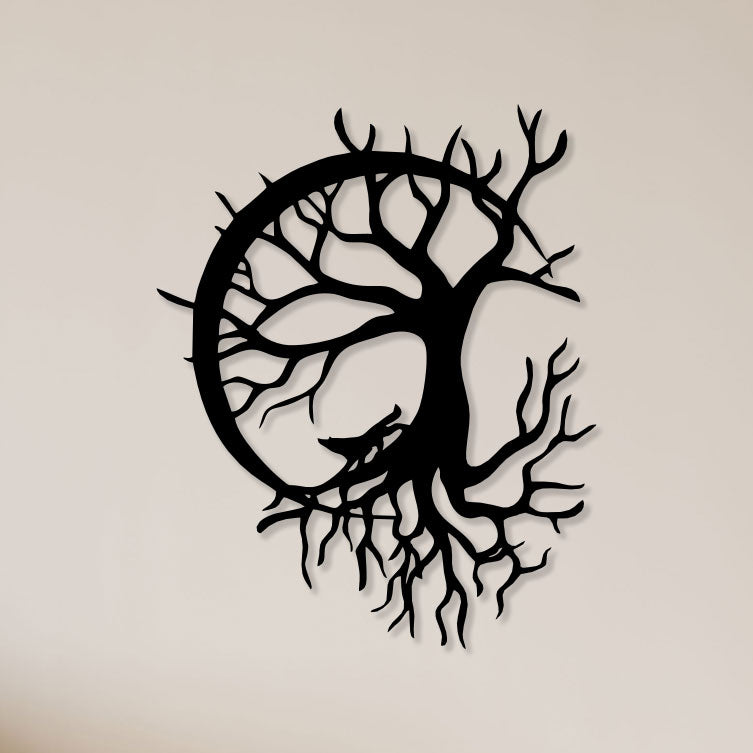 Tree In Circular Shape Metal Wall Art