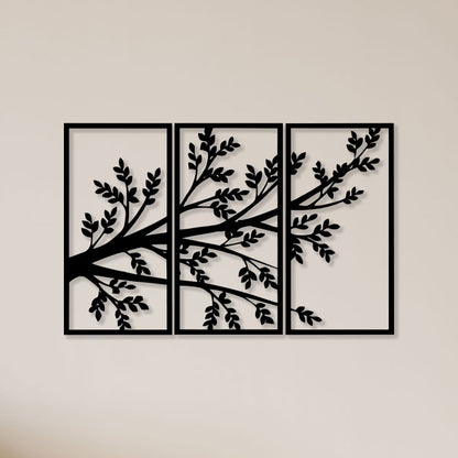 3 Piece Leaf Metal Wall Art