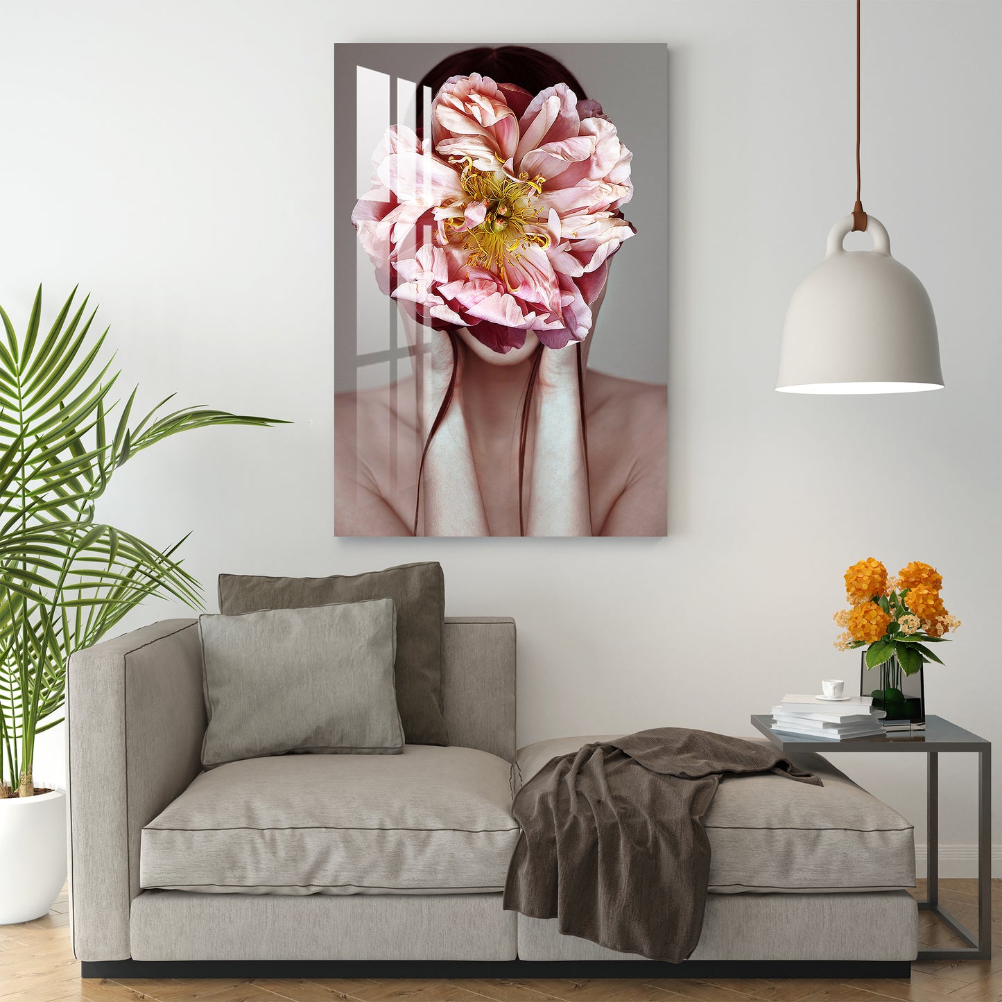 Modern Floral Girl Acrylic Wall Art