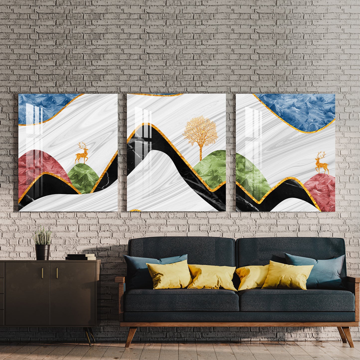 Chinese Landscape Acrylic Wall Art (Set of 3)