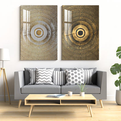 Creative Golden Landscape Acrylic Wall Art (Set Of 2)