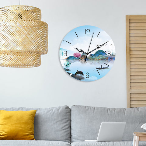 Colorful Nature Printed Acrylic Wall Clock
