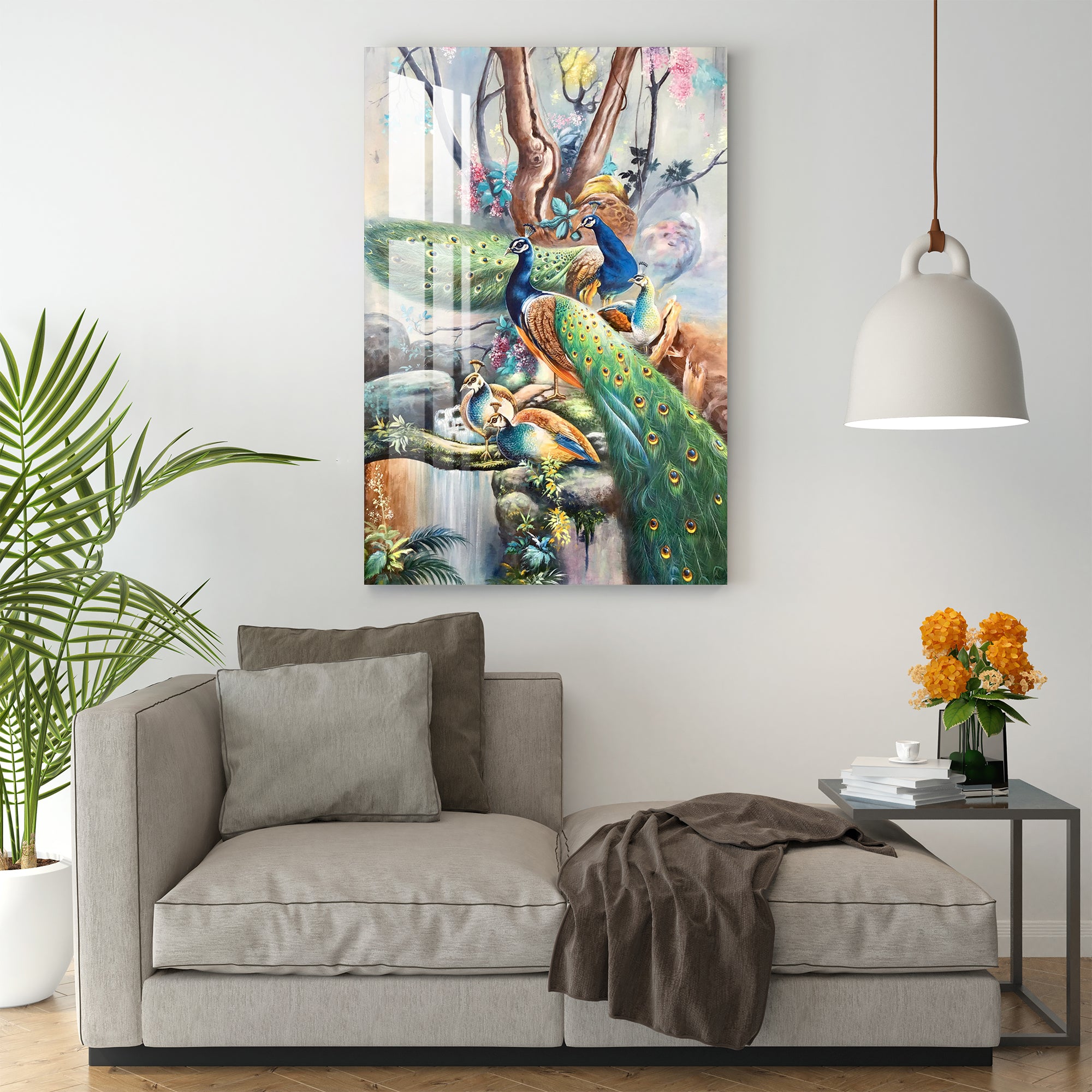 Peacock Family Acrylic Wall Art