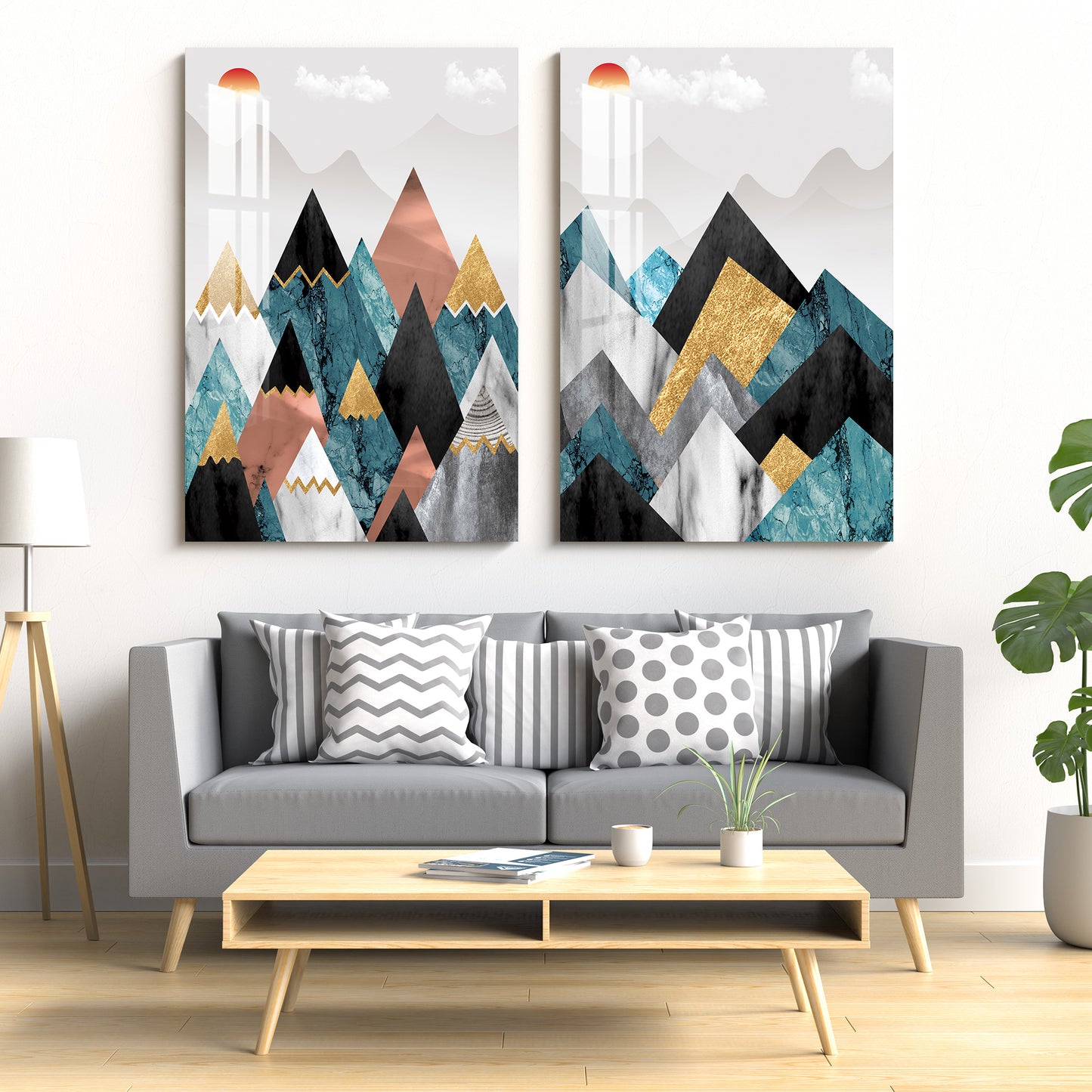 Sharp Peaks Acrylic Wall Art (Set Of 2)