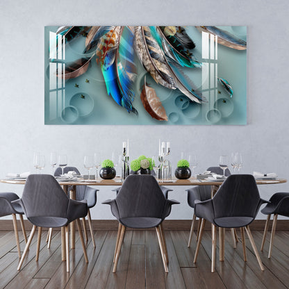 Feather of Fortune Acrylic Wall Art - 29.5X14.5 Inch / 5MM